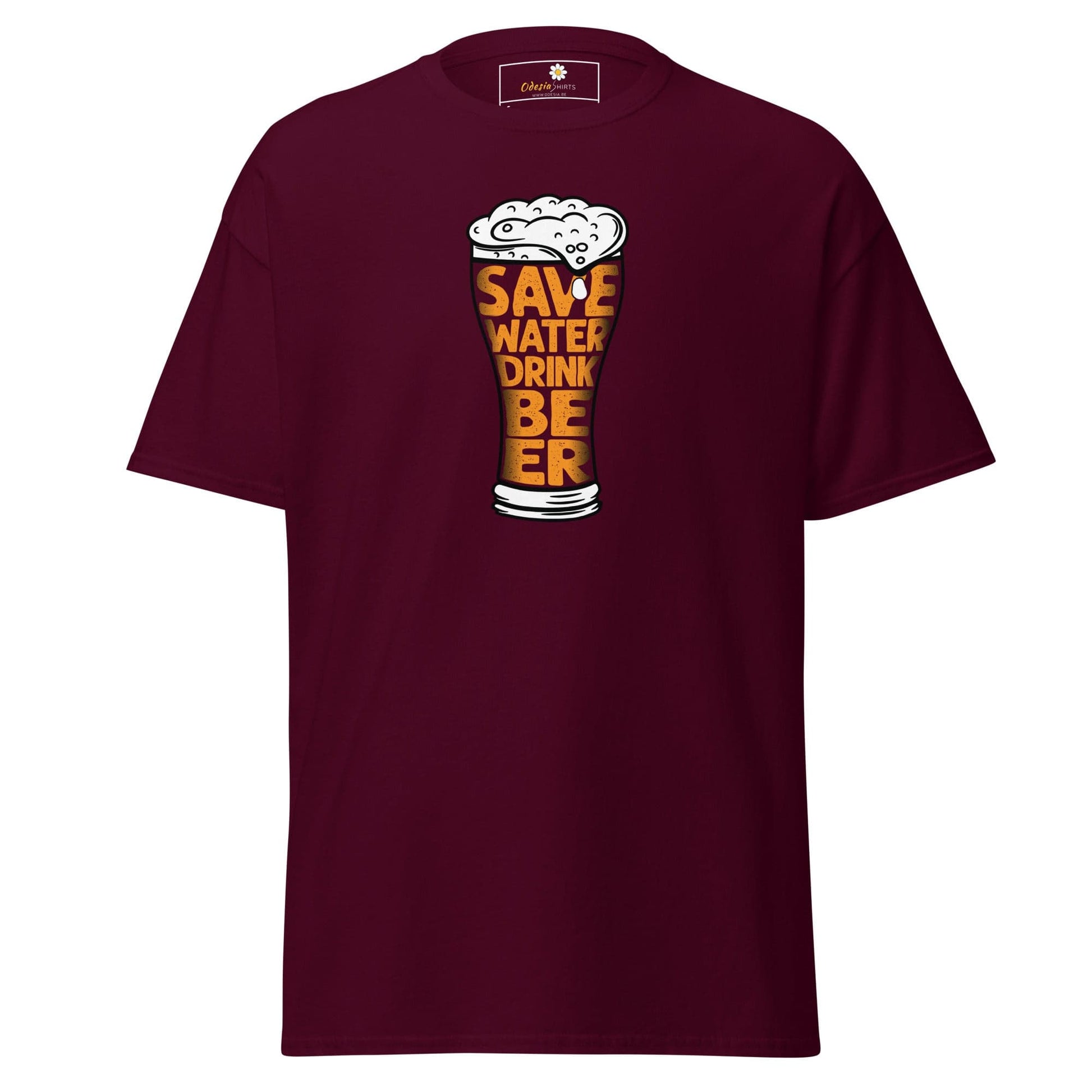 Unisex classic t-shirt - FUN SAVE WATER DRINK BEER - REGULAR - Maroon / S