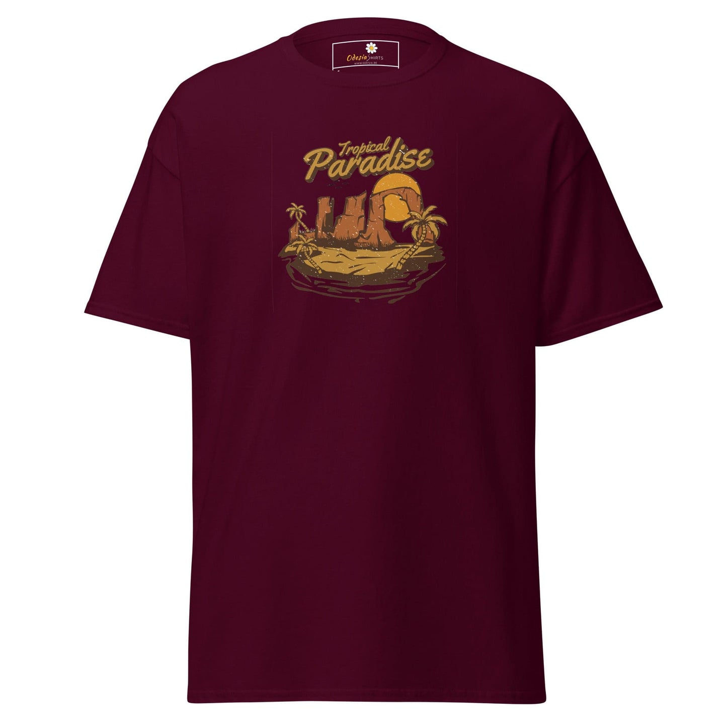 Unisex classic t-shirt - SUMMER TROPICAL PARADISE - REGULAR - Maroon / S