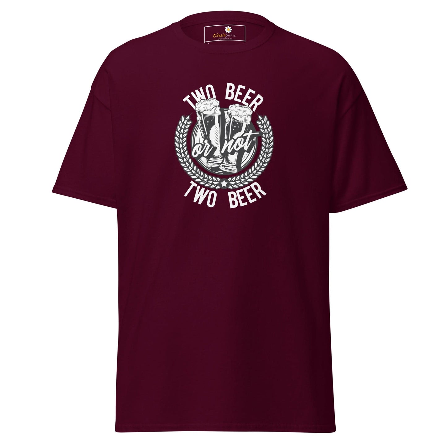 Unisex classic t-shirt - FUN TWO BEER OR NOT - REGULAR - Maroon / S
