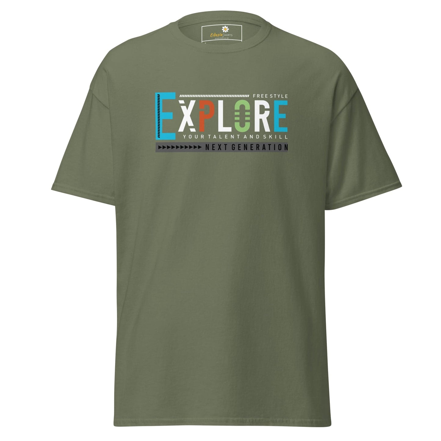 Unisex classic t-shirt - ADVENTURE EXPLORE FREESTYLE - REGULAR - Military Green / S