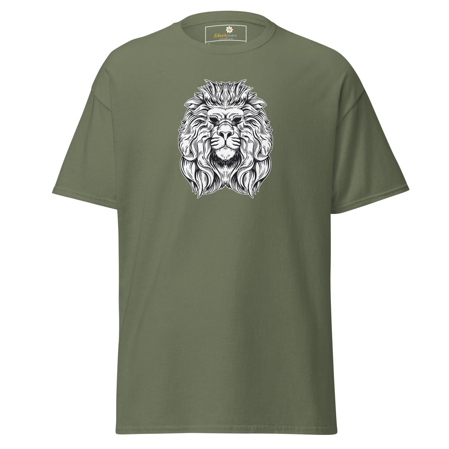 Unisex classic t-shirt - WILD LIFE LION HEAD - REGULAR - Military Green / S