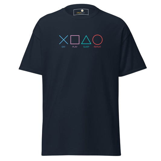 Unisex classic t-shirt - GAMERS PLAY BUTTONS - REGULAR - Navy / S