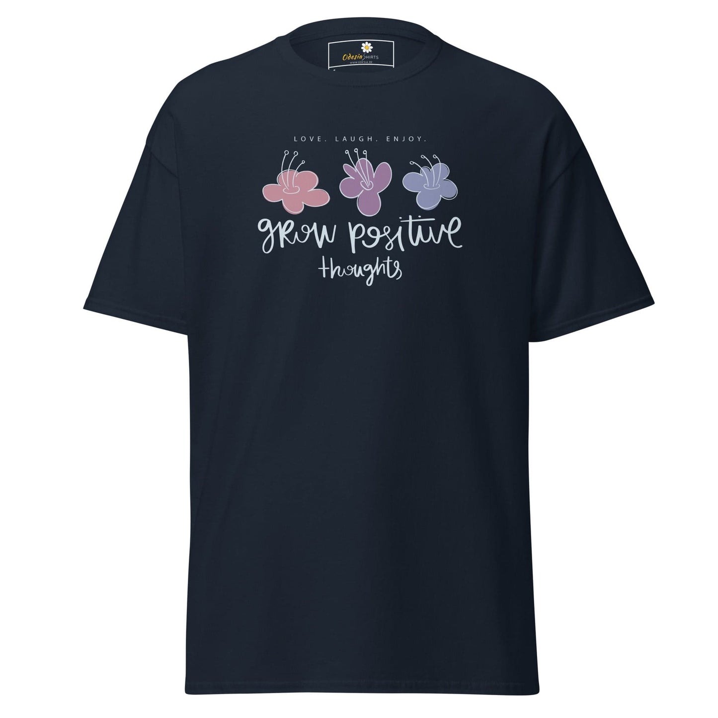Unisex classic t-shirt - POSITIVE GROW THOUGHTS - REGULAR - Navy / S