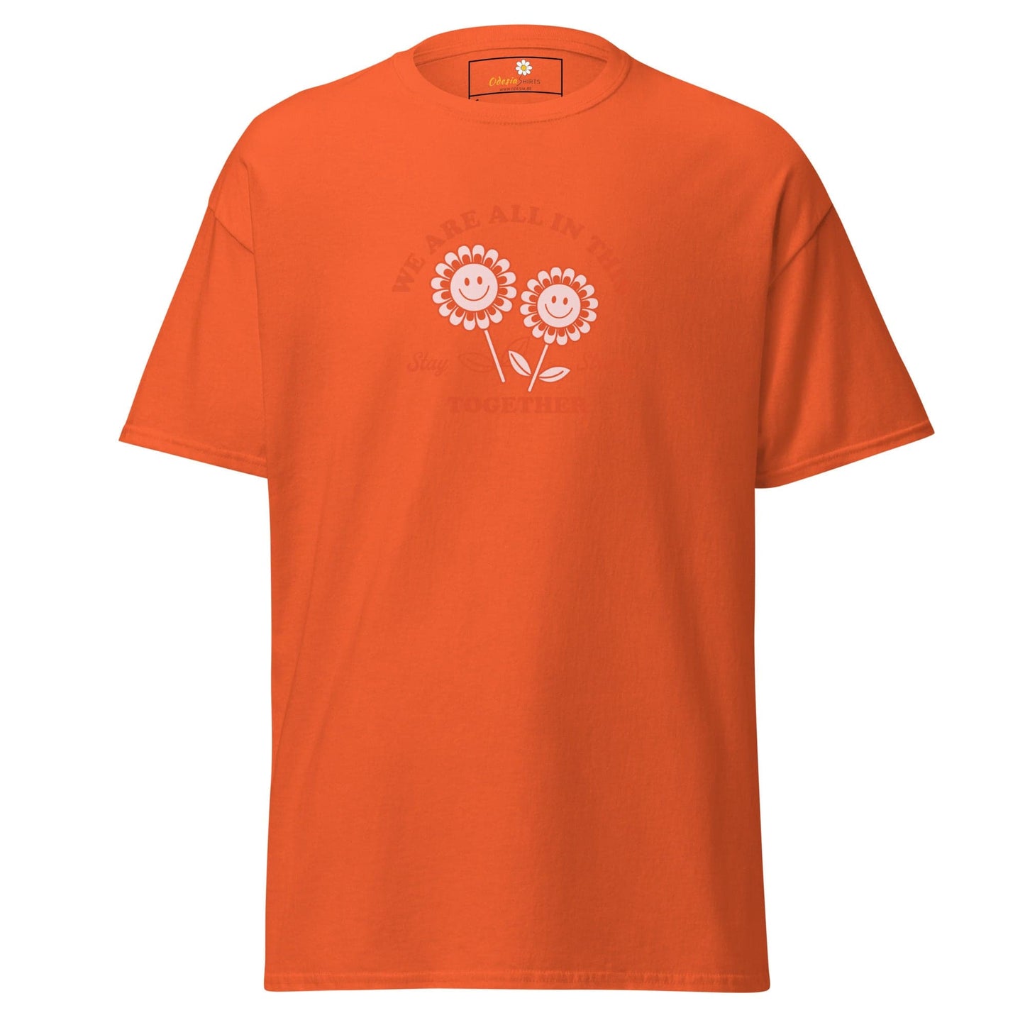 Unisex classic t-shirt - POSITIVE FLOWERS POWER - REGULAR - Orange / S