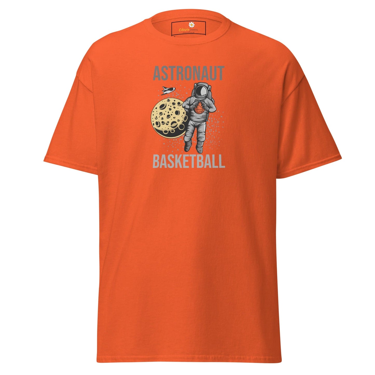 Unisex classic t-shirt - ASTRONAUT BASKETBALL - REGULAR - Orange / S