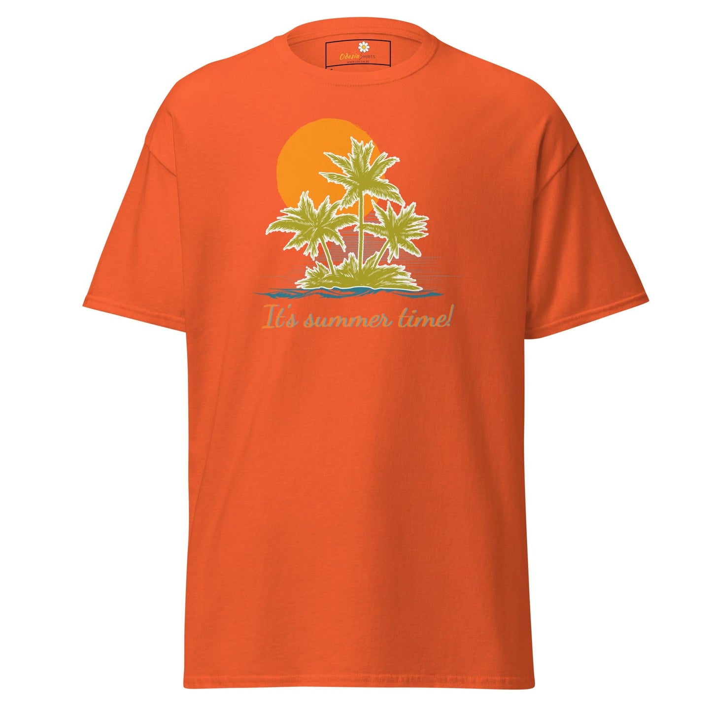 Unisex classic t-shirt - SUMMER TROPICAL TREES - REGULAR - Orange / S