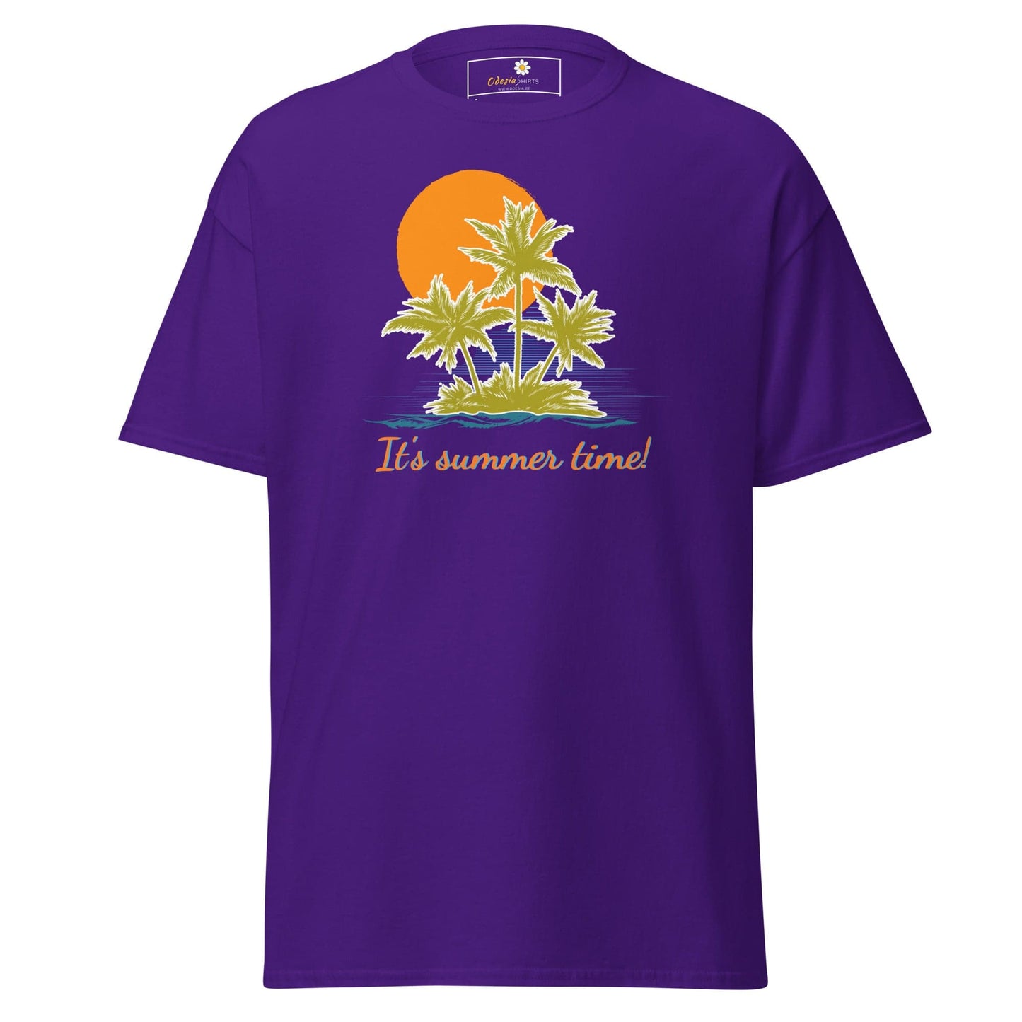 Unisex classic t-shirt - SUMMER TROPICAL TREES - REGULAR - Purple / S