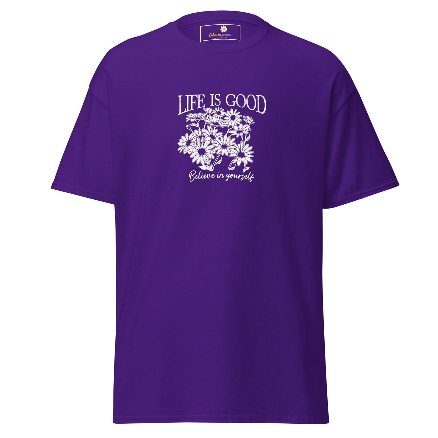 Unisex classic t-shirt - POSITIVE LIFE IS GOOD - REGULAR - Purple / S