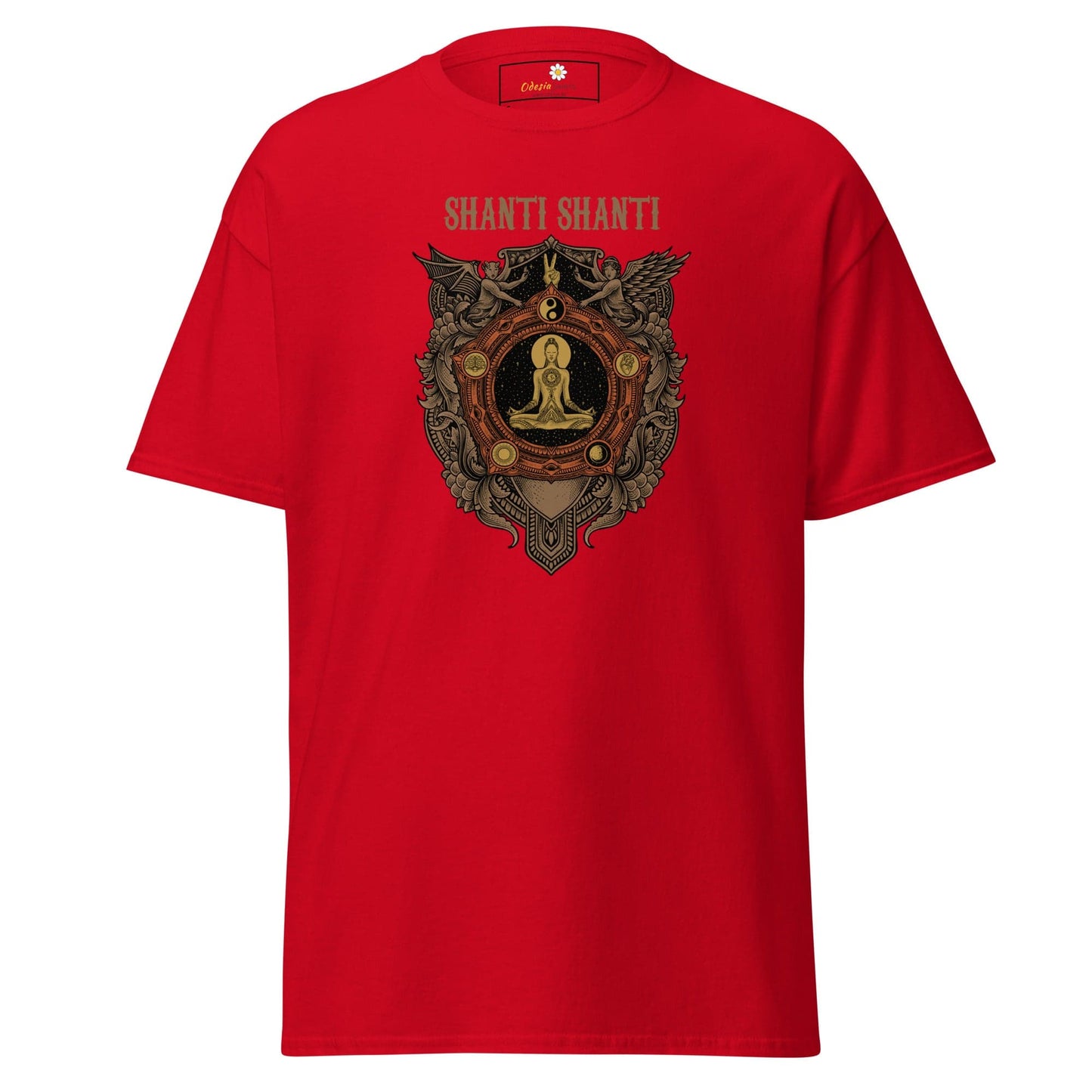 Unisex classic t-shirt - SPIRITUAL SHANTI SHANTI - REGULAR - Red / S