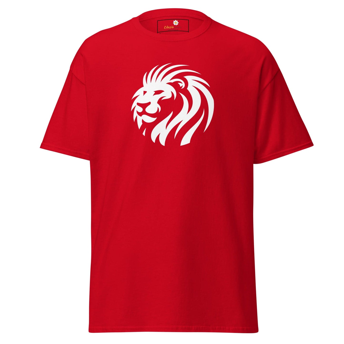 Unisex classic t-shirt - WILD LIFE LION HEAD CIRCLE - REGULAR - Red / S