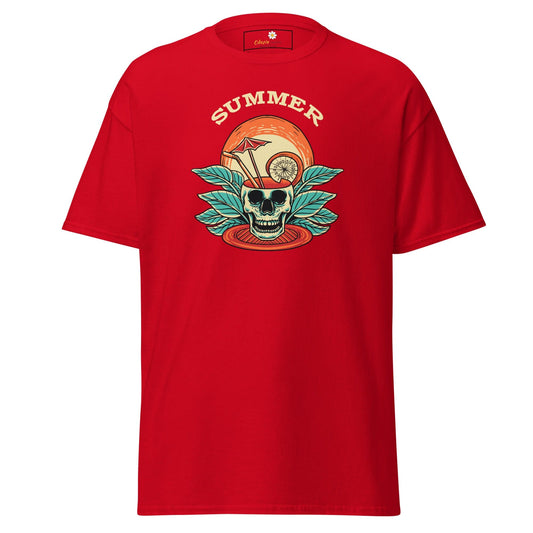 Unisex classic t-shirt - SKULL SUMMER DRINK - REGULAR - Red / S