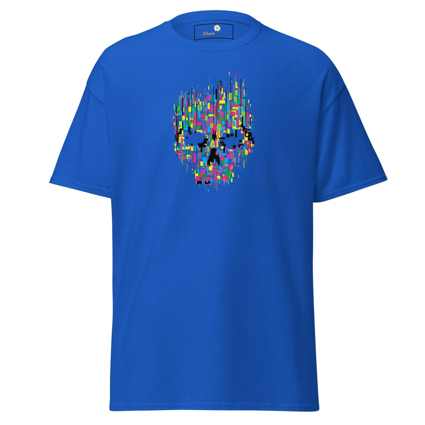 Unisex classic t-shirt - SKULL COLORFUL CUBES - REGULAR - Royal / S