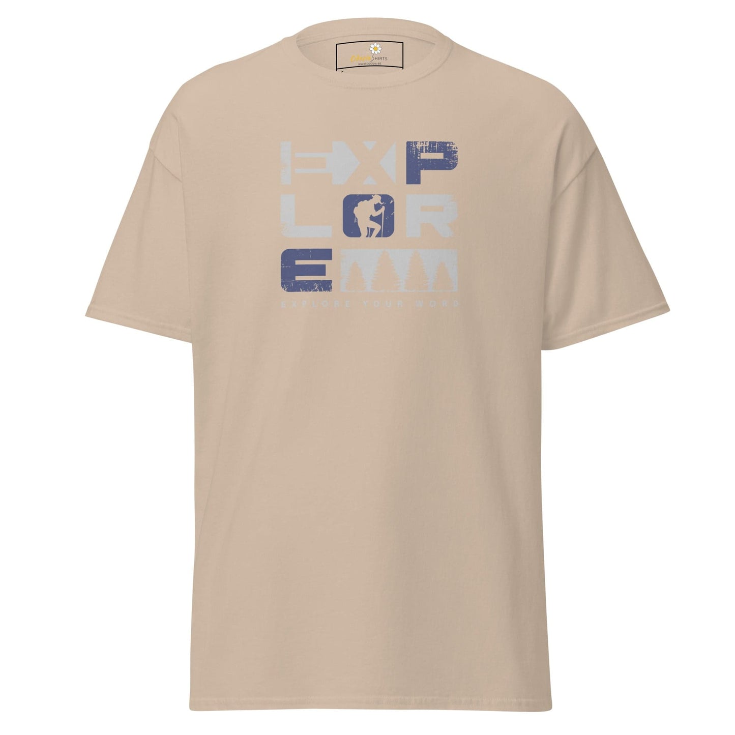 Unisex classic t-shirt - TEXT EXPLORE YOUR WORLD - REGULAR - Sand / S