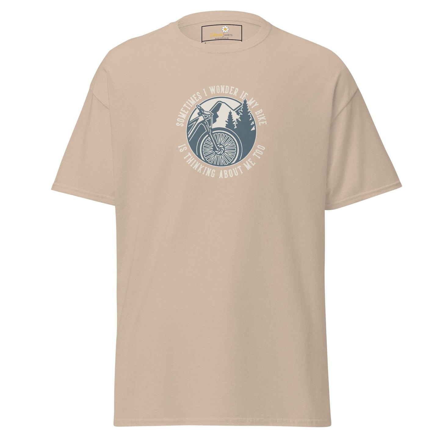 Unisex classic t-shirt - ADVENTURE SPORT CIRCLE BIKE WONDERING - REGULAR - Sand / S