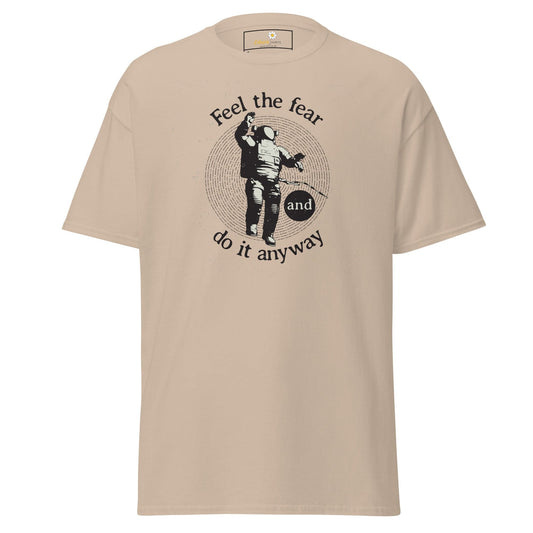 Unisex classic t-shirt - SPACE ASTRONAUT FEEL DO IT ANYWAY - REGULAR - Sand / S