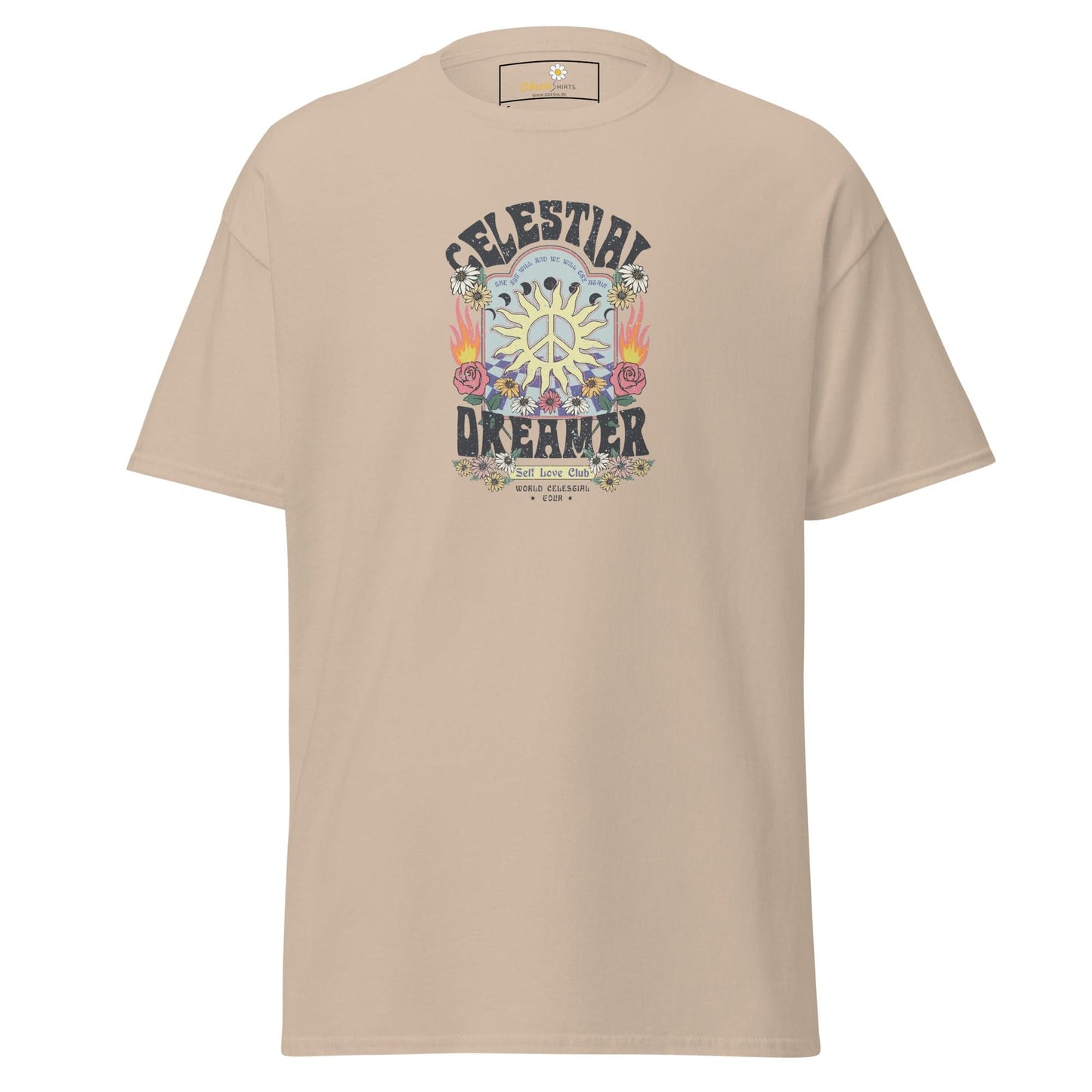 Unisex classic t-shirt - NATURE CELESTIAL FLOWERS - REGULAR - Sand / S