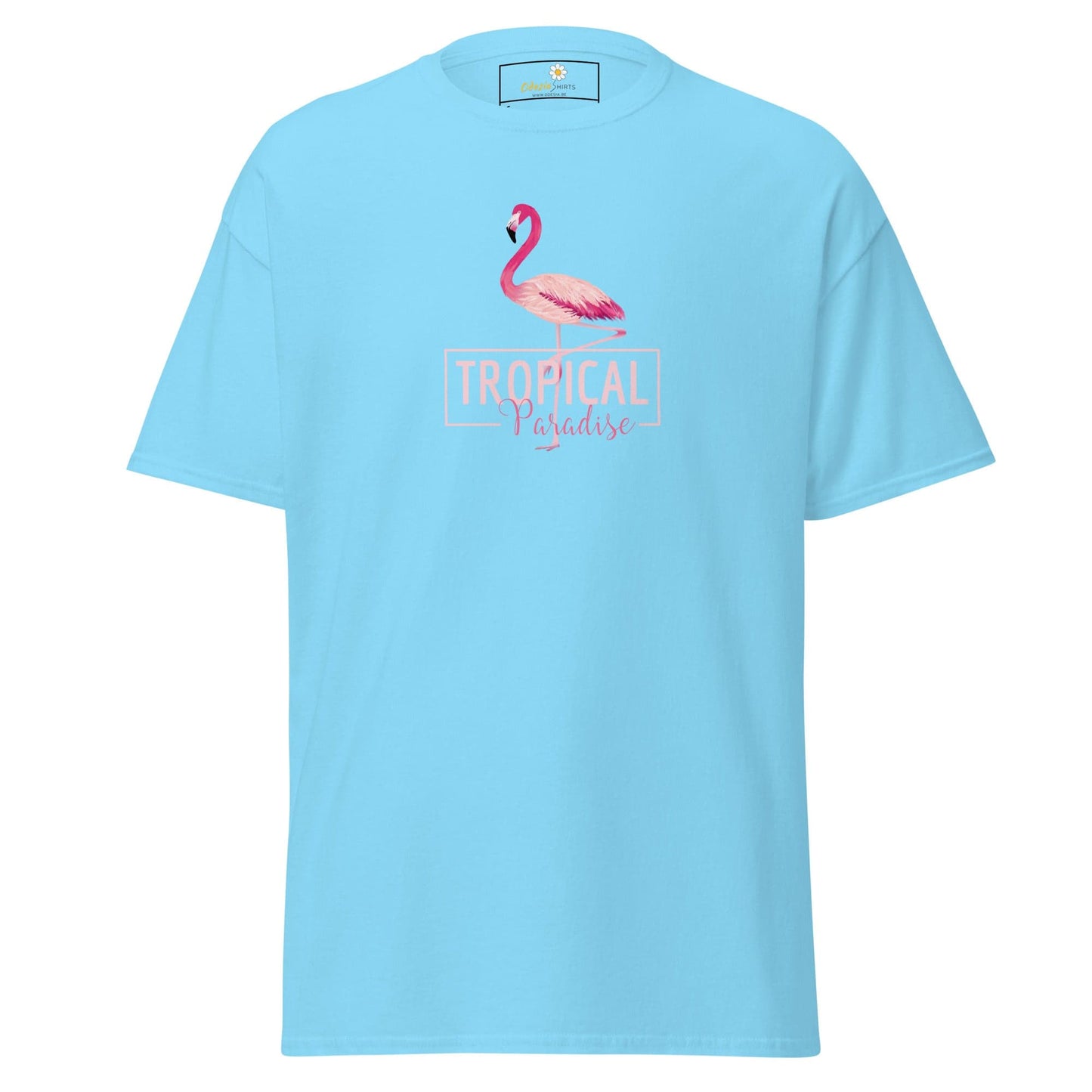 Unisex classic t-shirt - WILD LIFE PARADISE FLAMINGO - REGULAR - Sky / S