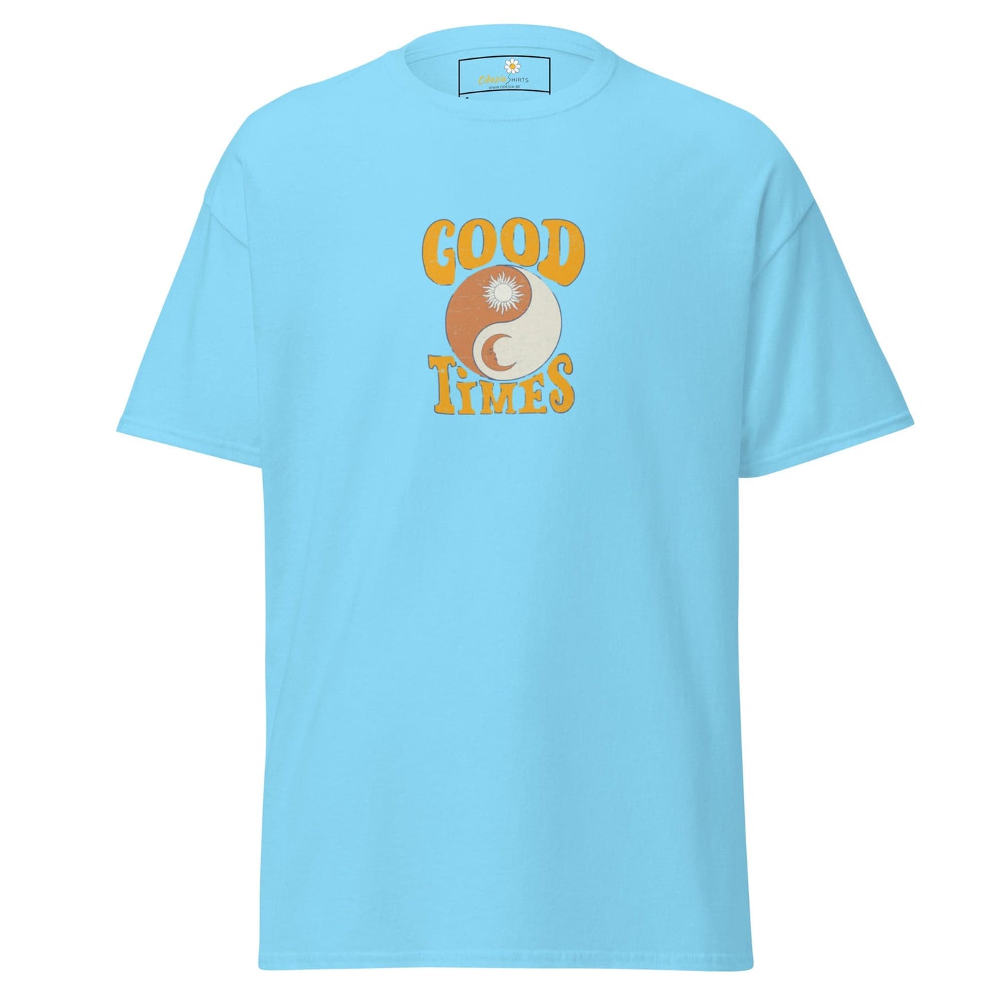 Unisex classic t-shirt - POSITIVE GOOD TIMES YIN YANG - REGULAR - Sky / S