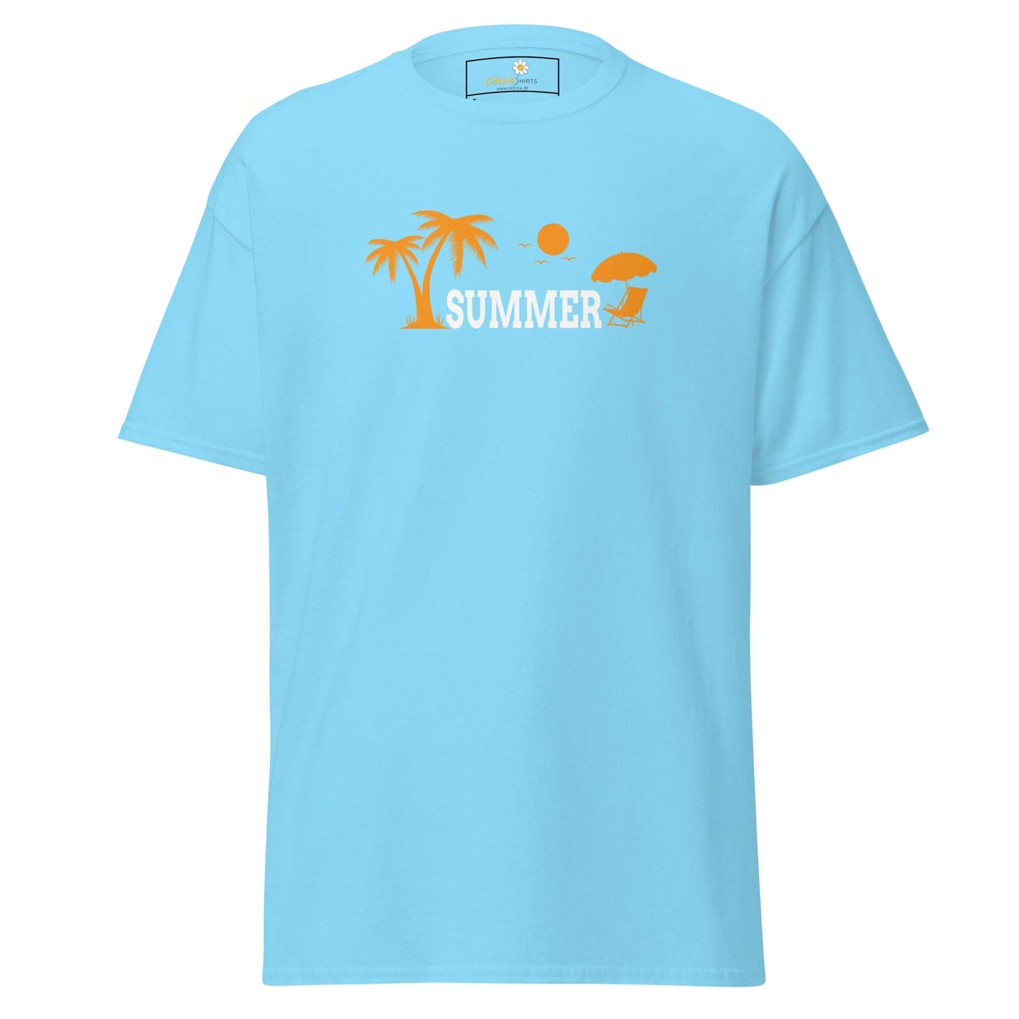 Unisex classic t-shirt - SUMMER TREES YEAH - REGULAR - Sky / S