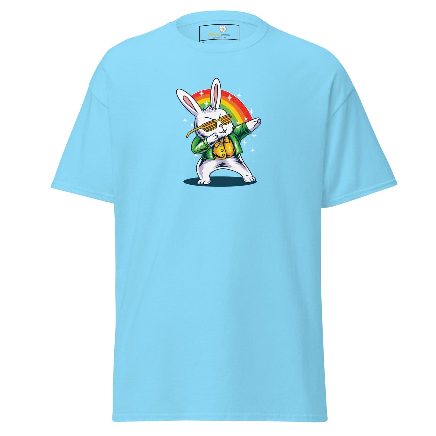 Unisex classic t-shirt - FUN DANCING RABBIT - REGULAR - Sky / S