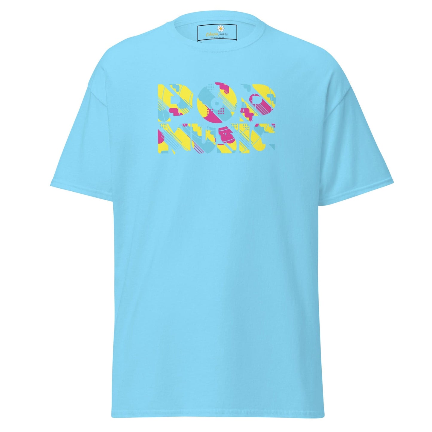 Unisex classic t-shirt - MUSIC POP VINTAGE - REGULAR - Sky / S
