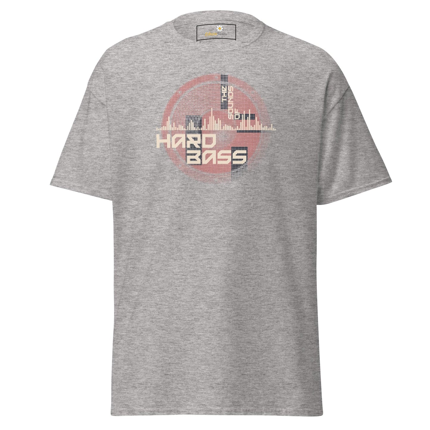 Gray T-shirt with graphic design for men and women available in size S to XL