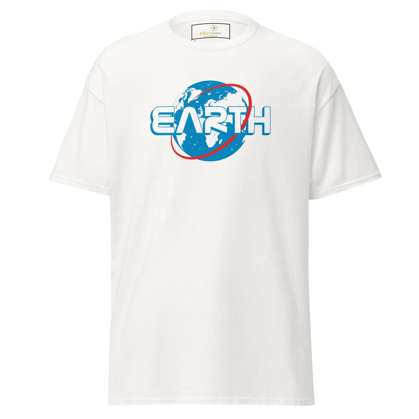 Unisex classic t-shirt - SPACE ASTRONAUT EARTH - REGULAR - White / S