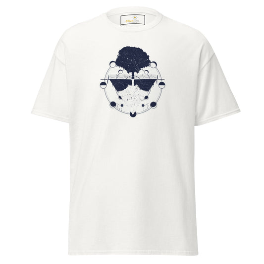 White T-shirt featuring a tree graphic from the T-SHIRT DESIGN TEE collection for men and women