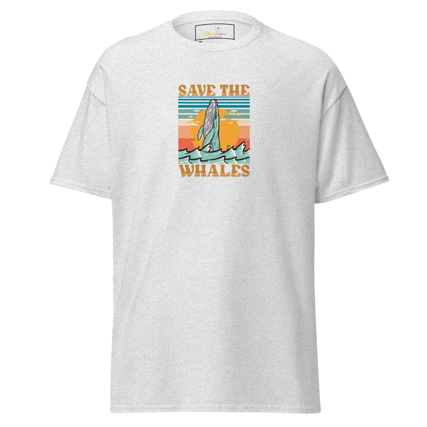 White T-shirt with whale graphic from T-SHIRT DESIGN TEE for Men and Women in sizes 2XL to 5XL
