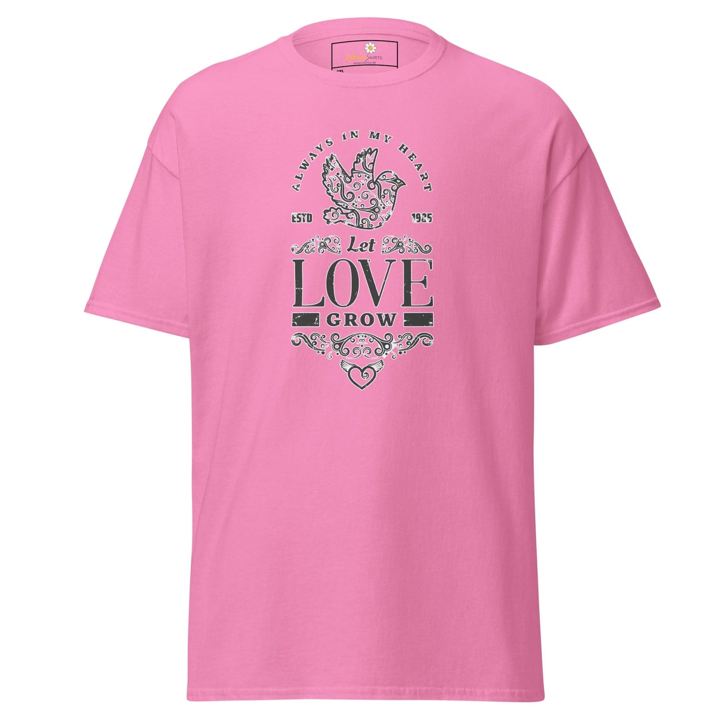 Pink T-shirt with graphic design for Men and Women in sizes 2XL to 5XL