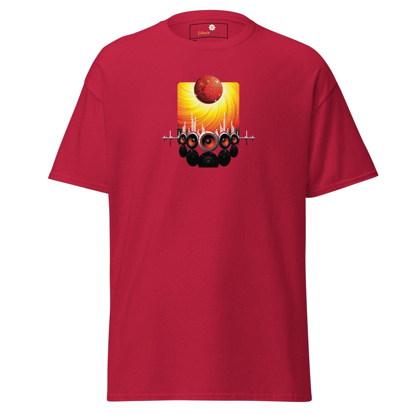 Red T-shirt with graphic design for Men and Women in sizes 2XL to 5XL