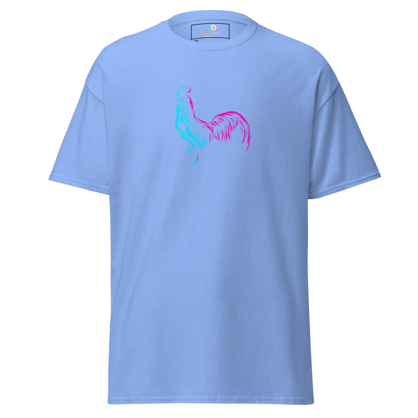Light blue T-shirt with stylized Emu design for Men and Women in 2XL to 5XL sizes
