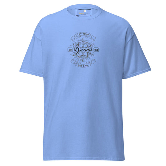 Light blue nautical design T-shirt for men and women in sizes 2XL to 5XL