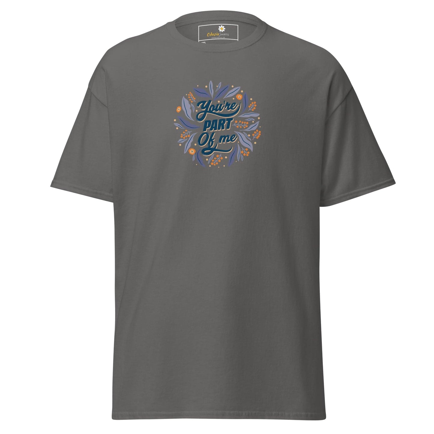 Gray t-shirt with floral design from T-SHIRT DESIGN TEE for Men and Women sizes 2XL to 5XL