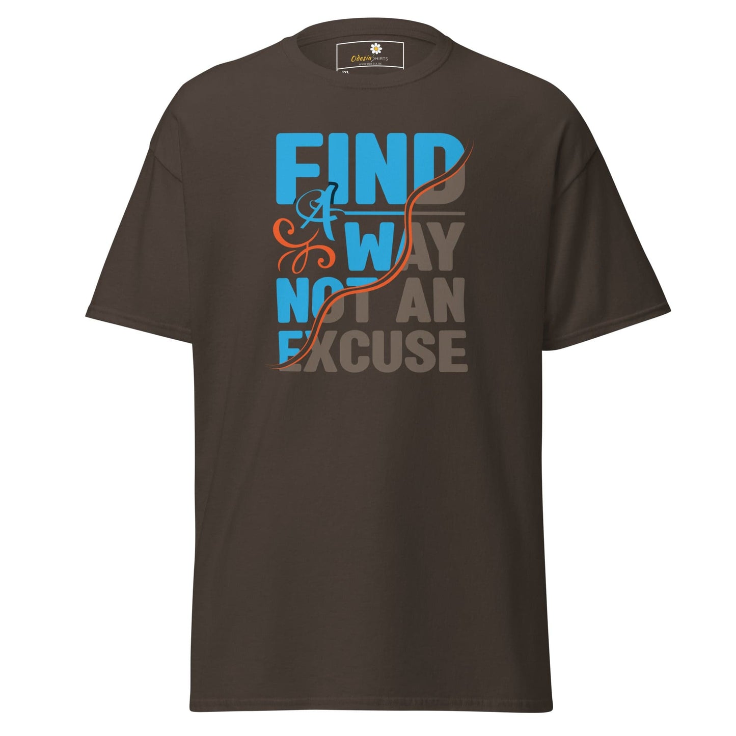 Brown T-shirt with motivational text from T-SHIRT DESIGN TEE for Men and Women in sizes 2XL to 5XL