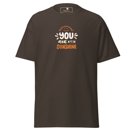 Brown T-shirt with You Are My Sunshine graphic for men and women in 2XL to 5XL sizes