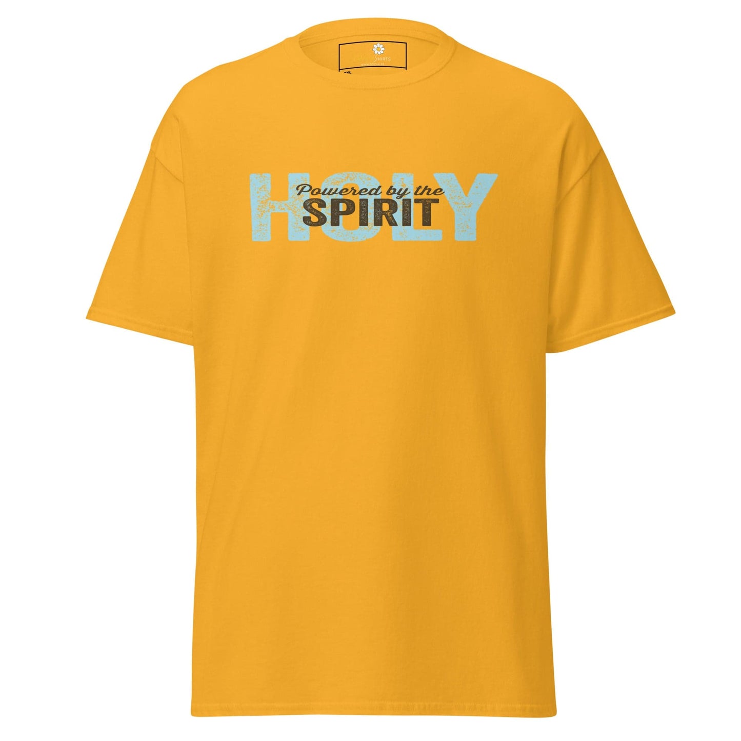 Yellow T-shirt with Holy Spirit text for Men and Women in 2XL to 5XL sizes