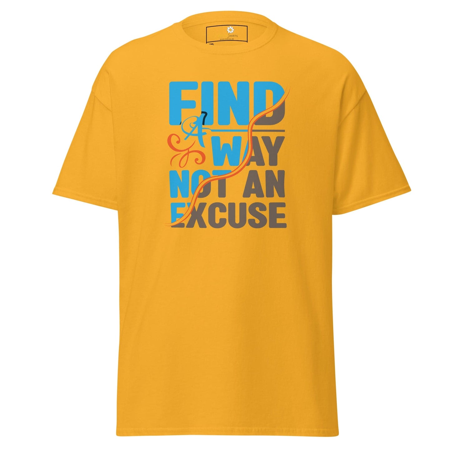 Yellow T-shirt with motivational text from T-SHIRT DESIGN TEE for Men and Women in 2XL to 5XL