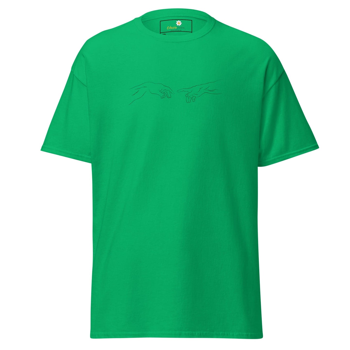 Green T-shirt with hand design, available in Men and Women sizes 2XL to 5XL