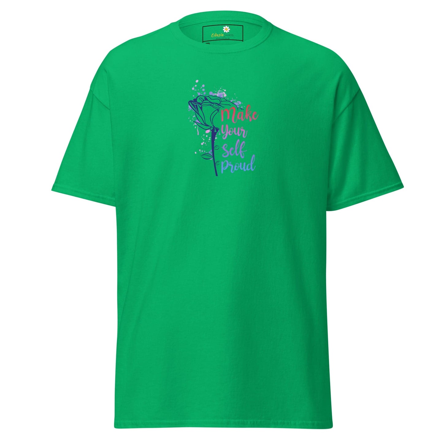 Green floral design T-shirt for men and women in 2XL to 5XL sizes