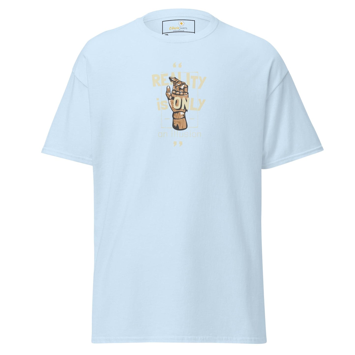 Light blue T-shirt from T-Shirt Design Tee for Men and Women in 2XL to 5XL sizes