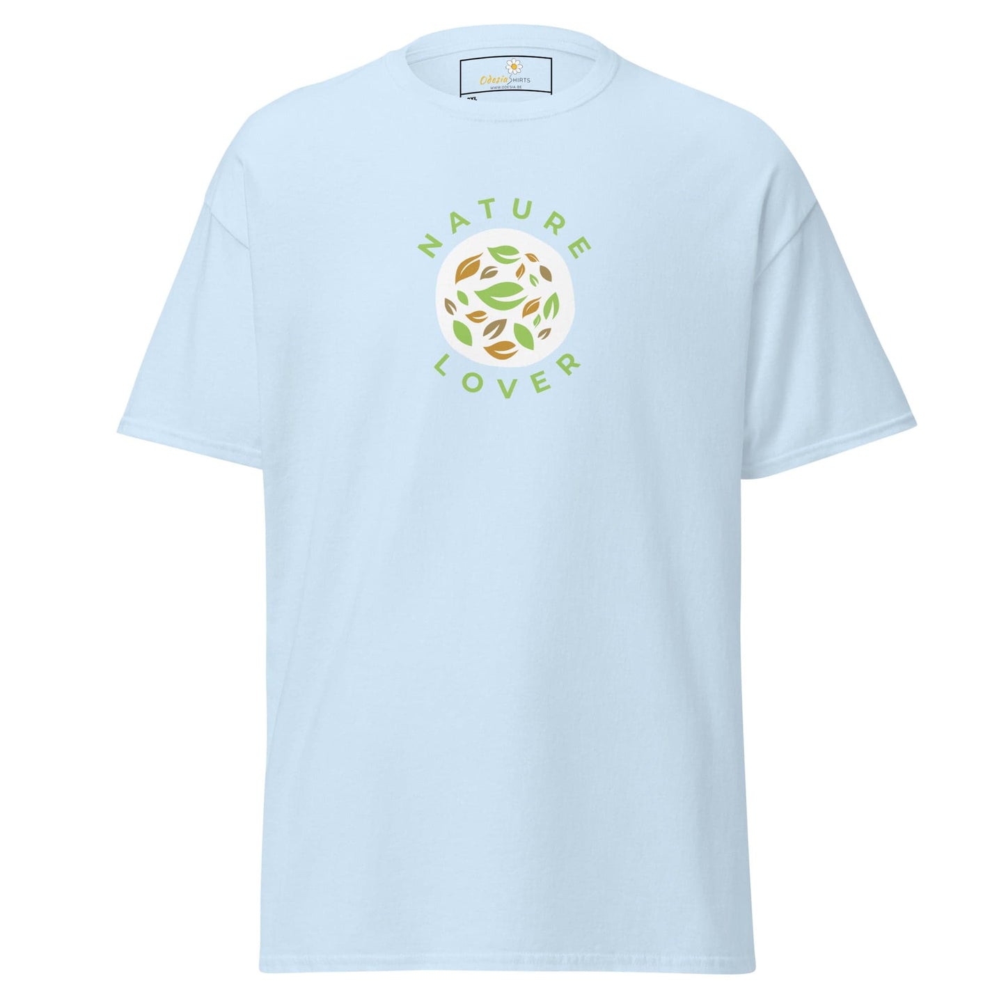 Light blue t-shirt with nature design.