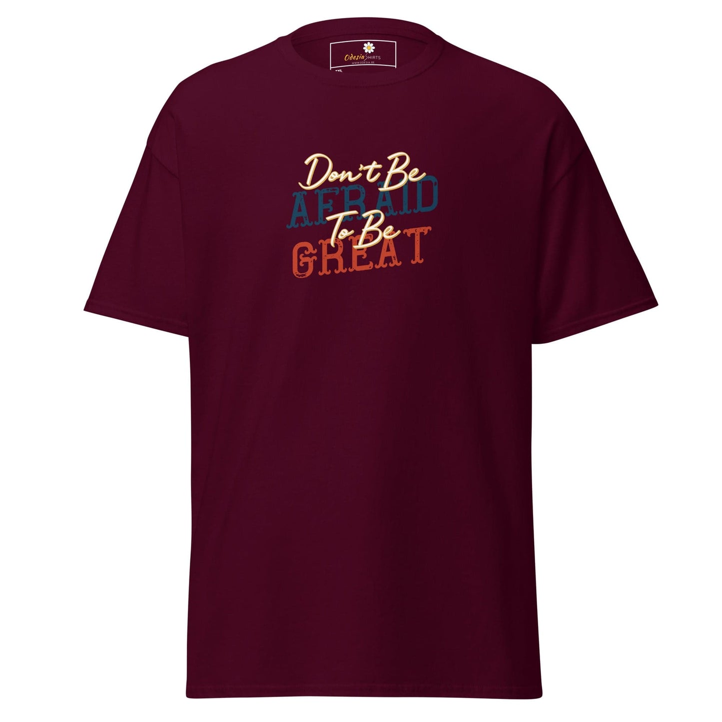 Maroon t-shirt with inspirational text from T-SHIRT DESIGN TEE for Men and Women 2XL to 5XL