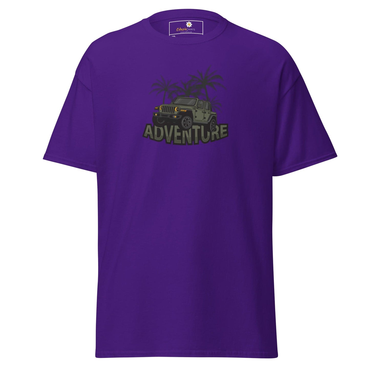 Purple adventure T-shirt displayed in T-SHIRT DESIGN TEE for men and women sizes 2XL-5XL