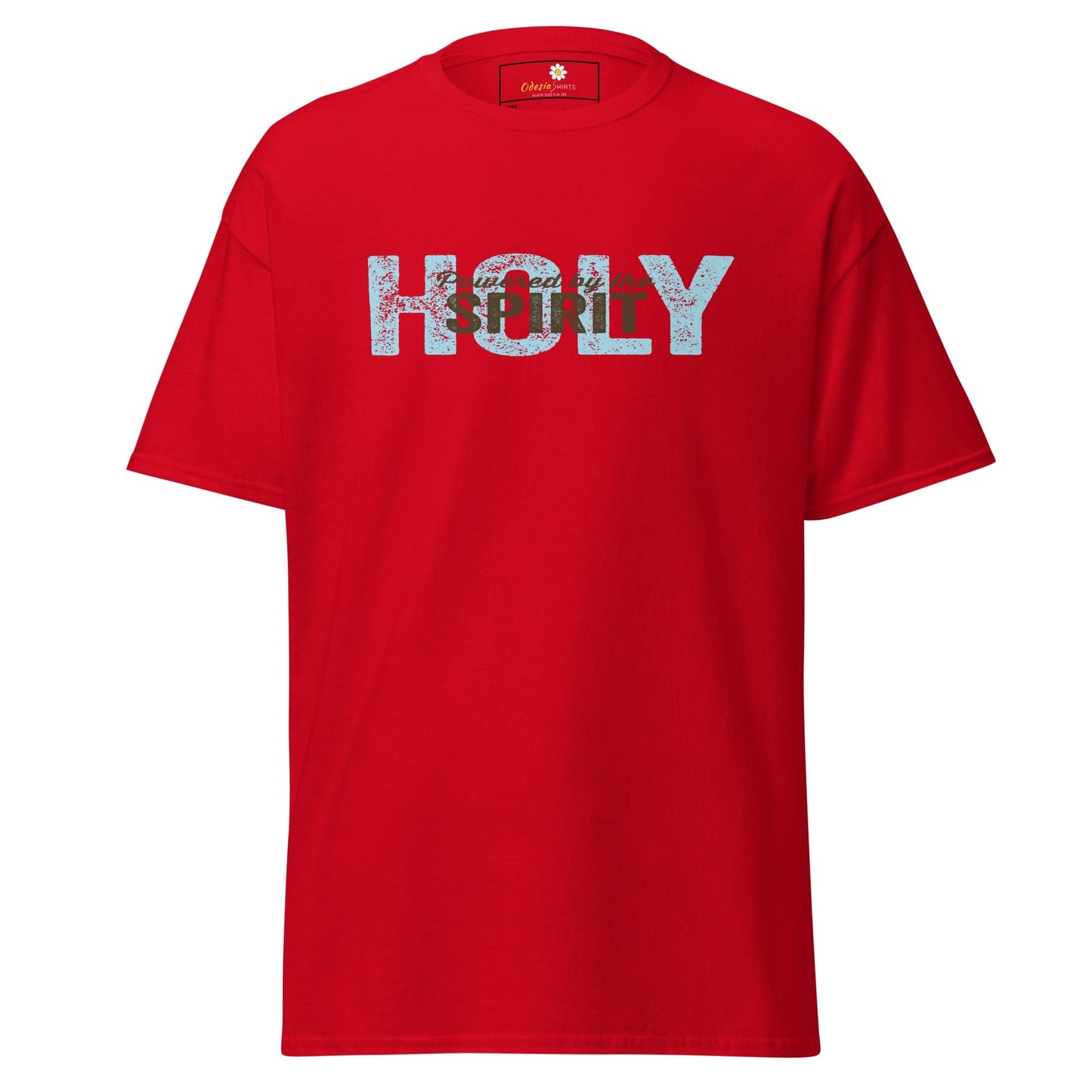 Red T-shirt with HOLY graphic from T-SHIRT DESIGN TEE for Men and Women in 2XL to 5XL