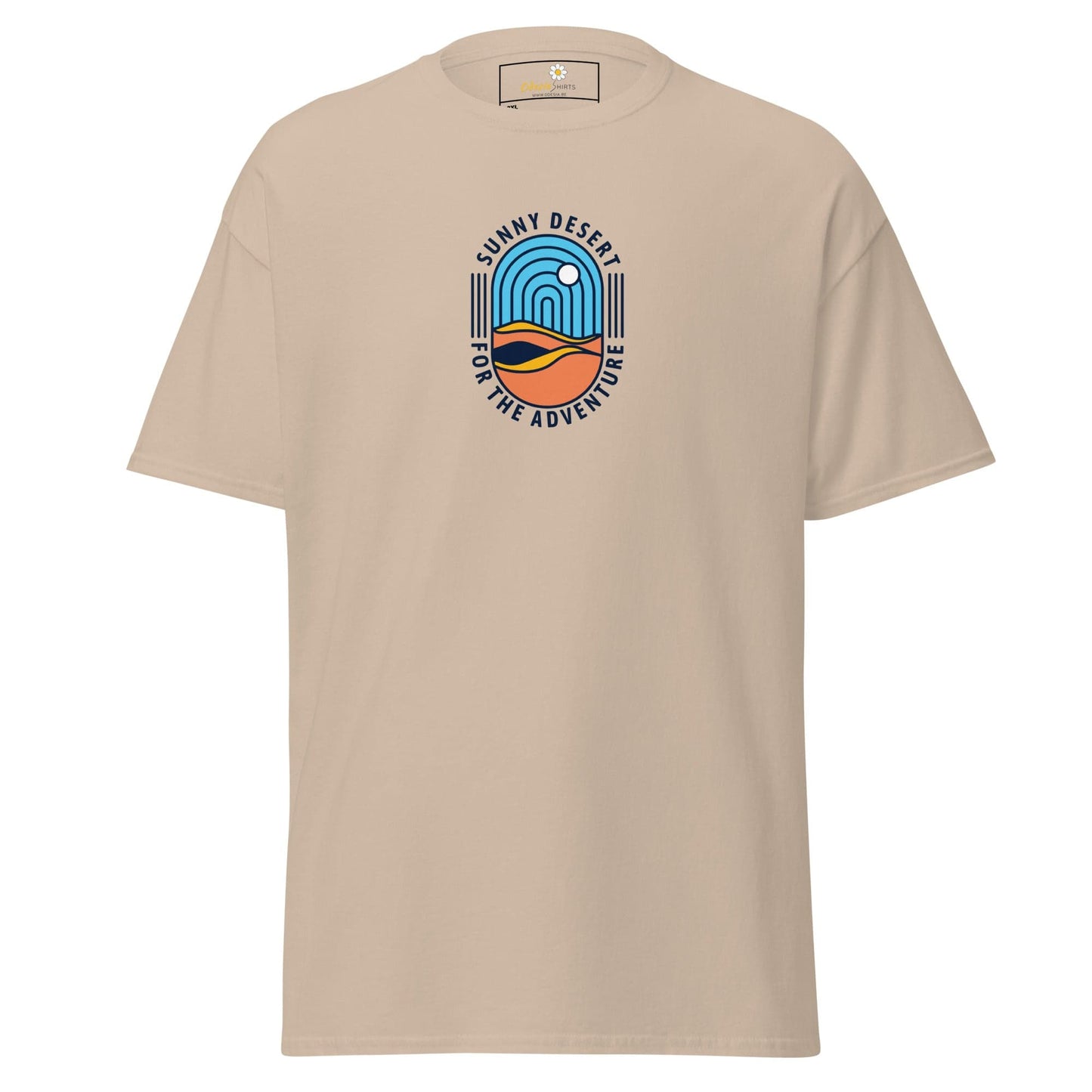 Beige T-shirt with desert graphic for men and women in 2XL to 5XL sizes