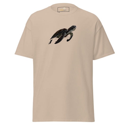 Beige T-shirt with turtle graphic from T-SHIRT DESIGN TEE for Men and Women, 2XL to 5XL
