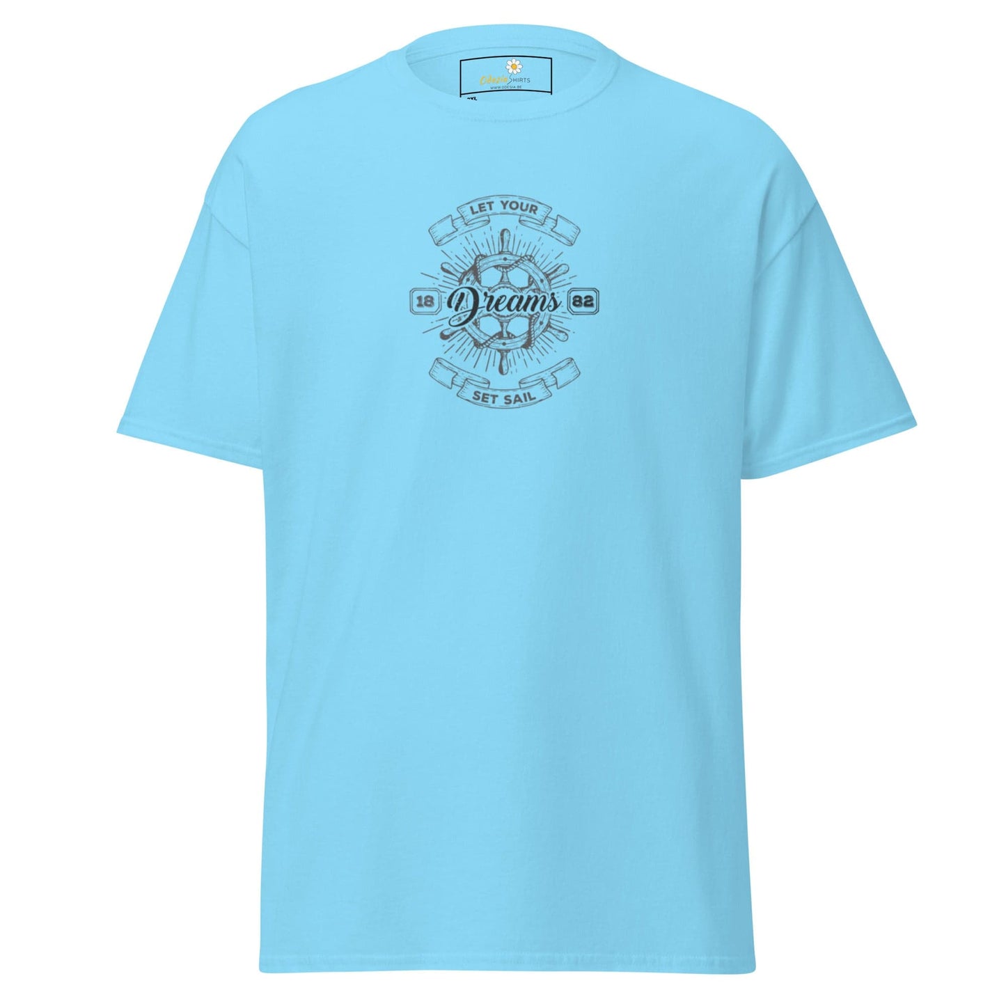Light blue nautical design T-shirt for Men and Women in sizes 2XL to 5XL