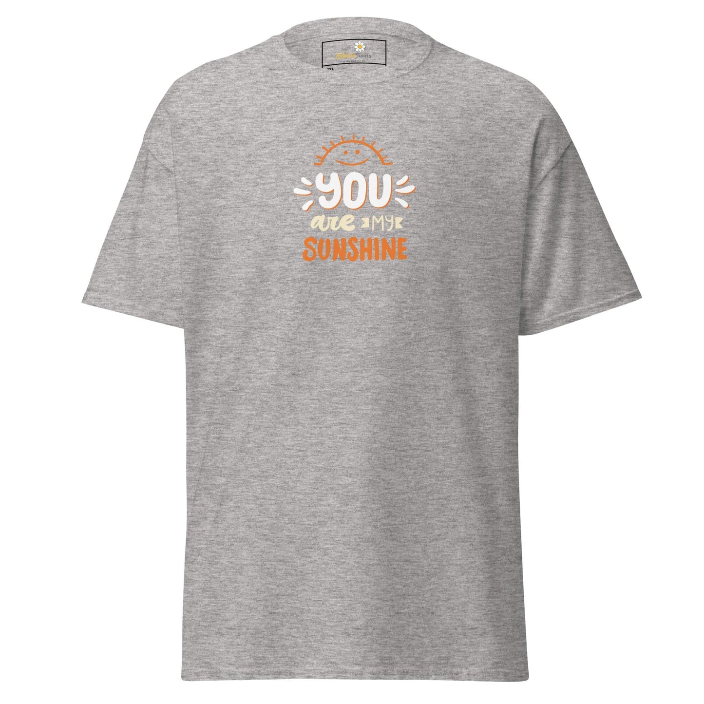 Gray T-shirt with You Are My Sunshine graphic for Men and Women in 2XL to 5XL size
