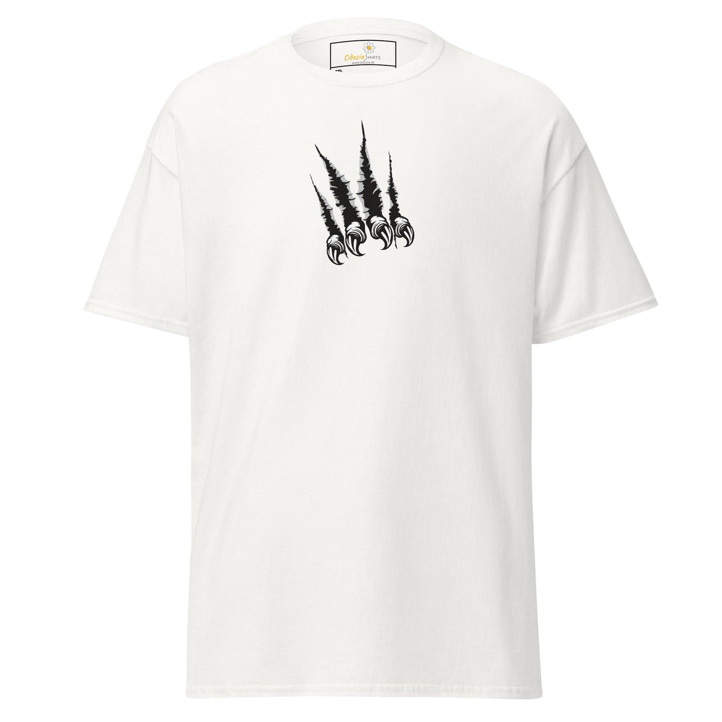White T-shirt with claw mark graphic, size 2XL to 5XL, men’s and women’s fashion